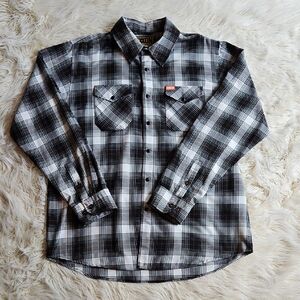 DIXXON Men's Monochrome Plaid Button Down Shirt